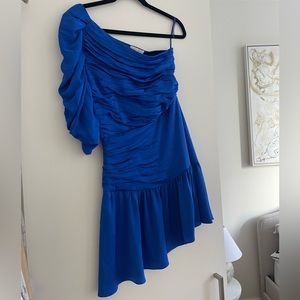 Ramy Brook satin mini dress cobalt blue satin size small worn once